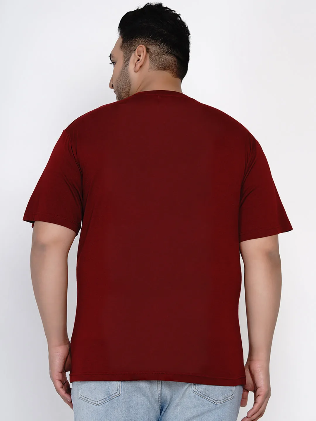 Aeropostale - Men Maroon Plus Size Regular Fit Pure Cotton Print T-shirts