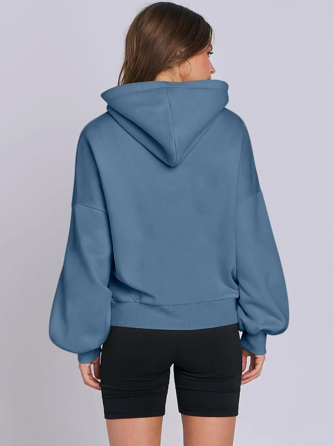 ANRABESS Womens Oversized Hoodies Lantern sleeve Fleece Sweatshirts 2024 Winter Loose Pullover Preppy Top Clothes