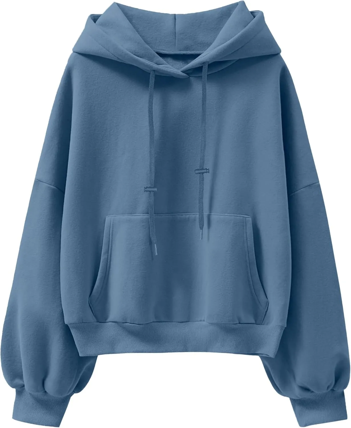 ANRABESS Womens Oversized Hoodies Lantern sleeve Fleece Sweatshirts 2024 Winter Loose Pullover Preppy Top Clothes