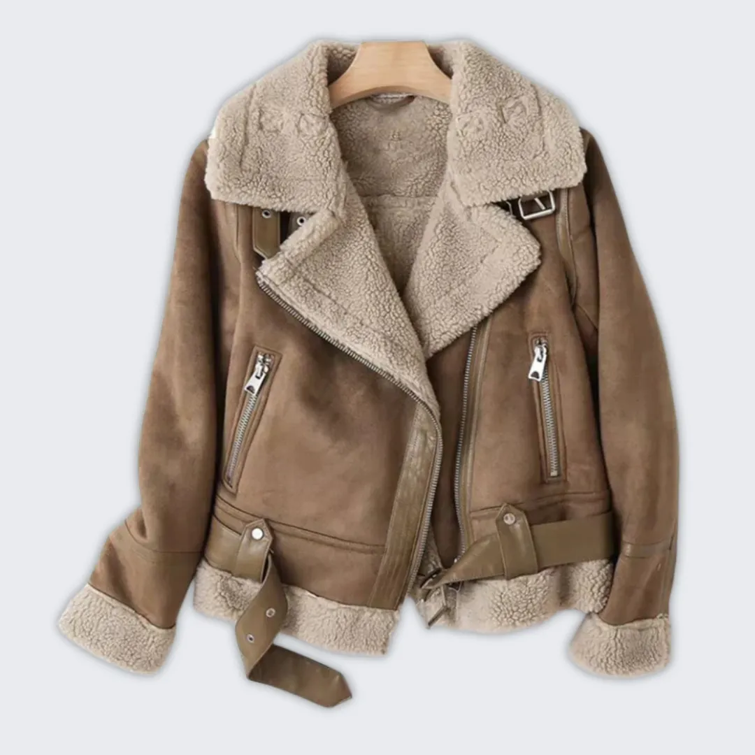 Chic Women's Lapel Jacket with Buckles - Stylish & Versatile