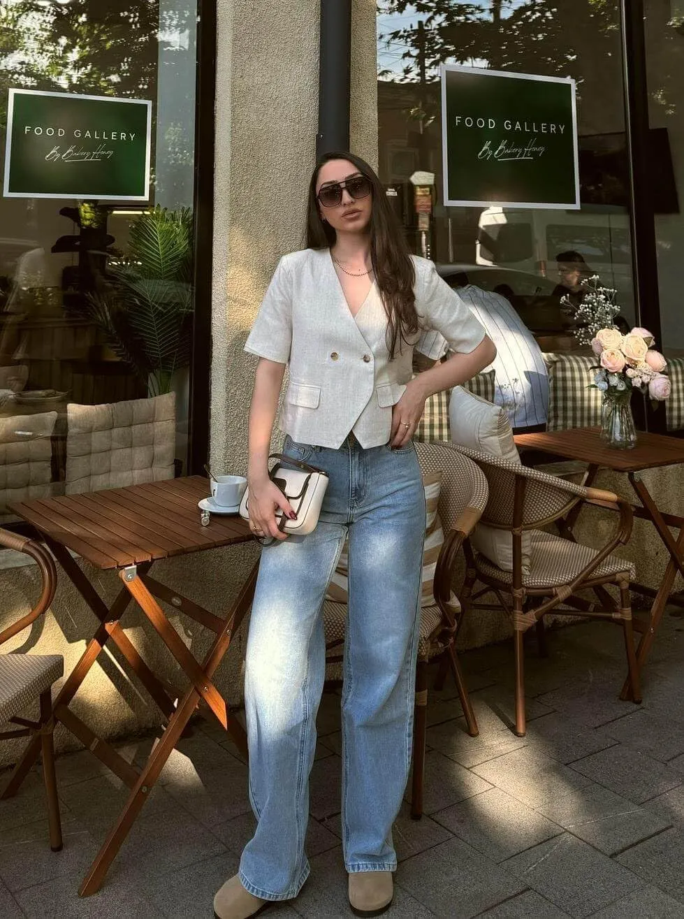 Cicy Bell Womens Cropped Short Sleeve Blazers V Neck Button Down Lightweight Work Casual Suit Jackets