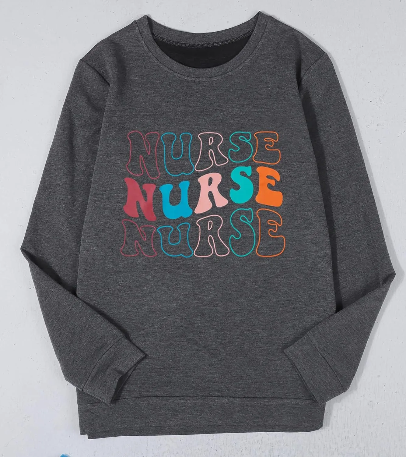 COLORFUL BLING Nurse Sweatshirt Women Registered Nurse Life Sweatshirt Nursing Student Pullover Crewneck Tops