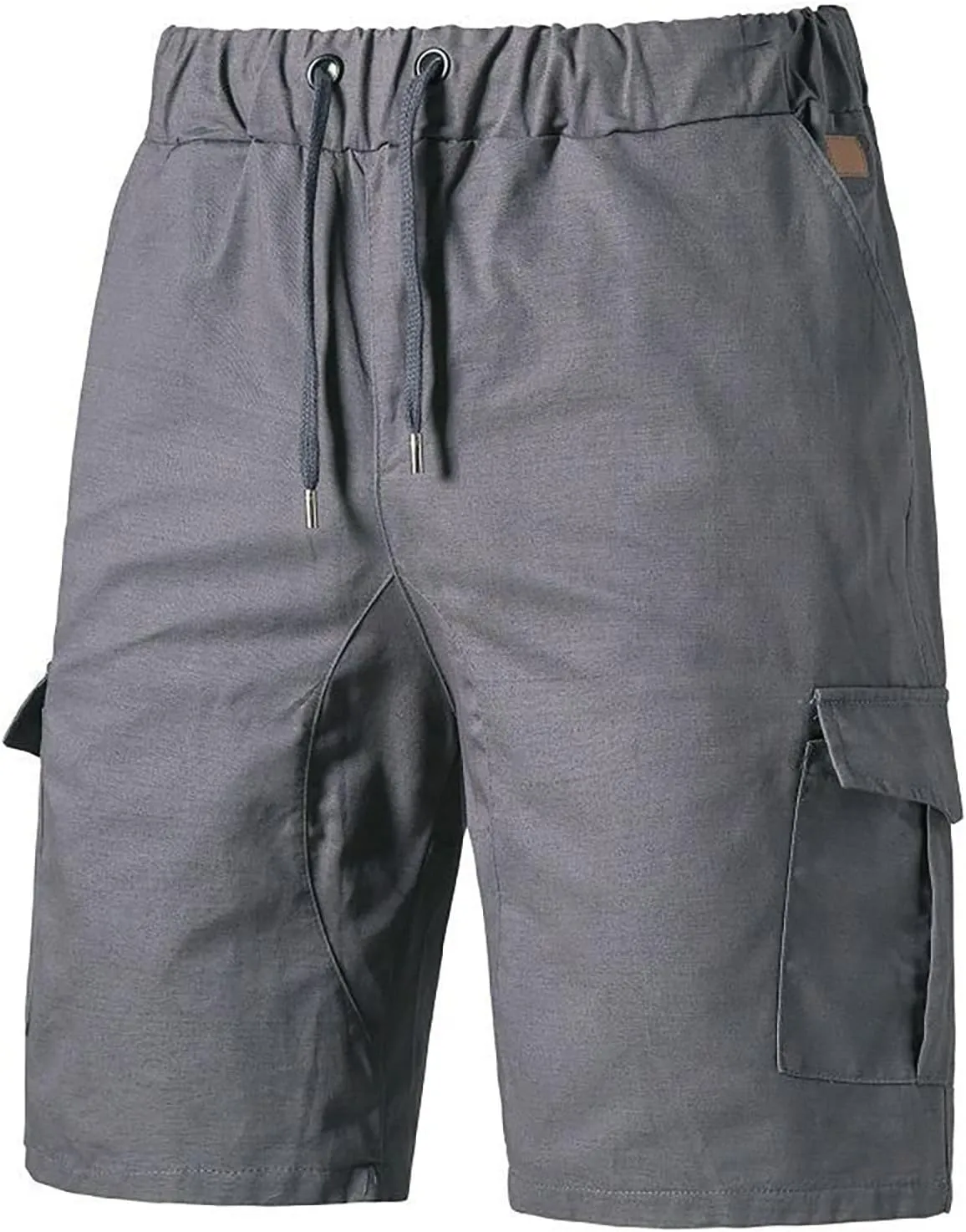 CRNTCEM Drawstring Casual Cargo Shorts for Men Summer Outdoor Twill Chinos Short Relaxed Fit Cotton Work Shorts with Pocket