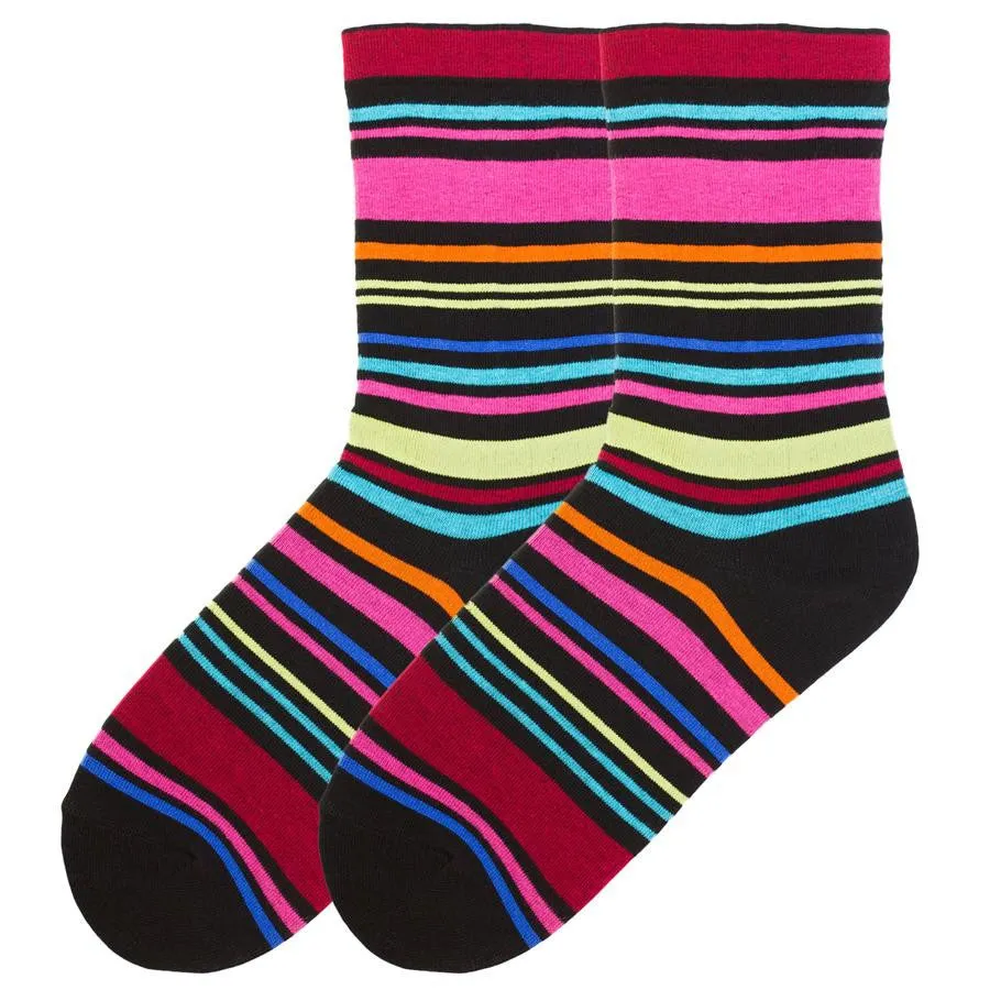 Extended Size Bright Stripes Socks (Women's)