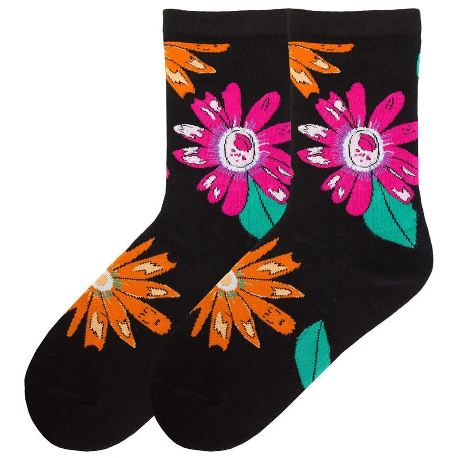 Extended Size Multi Daisies Socks (Women's)