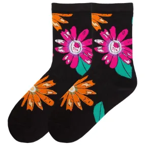 Extended Size Multi Daisies Socks (Women's)