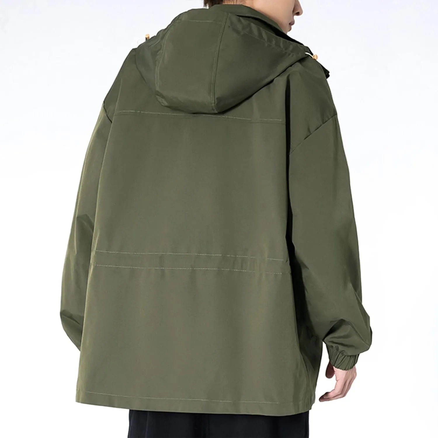 FoxQ Mens Jacket Casual Lightweight Hooded Windbreaker softshell Easy-Care Zip-Up Versatile Outdoor Comfort Activities Coat