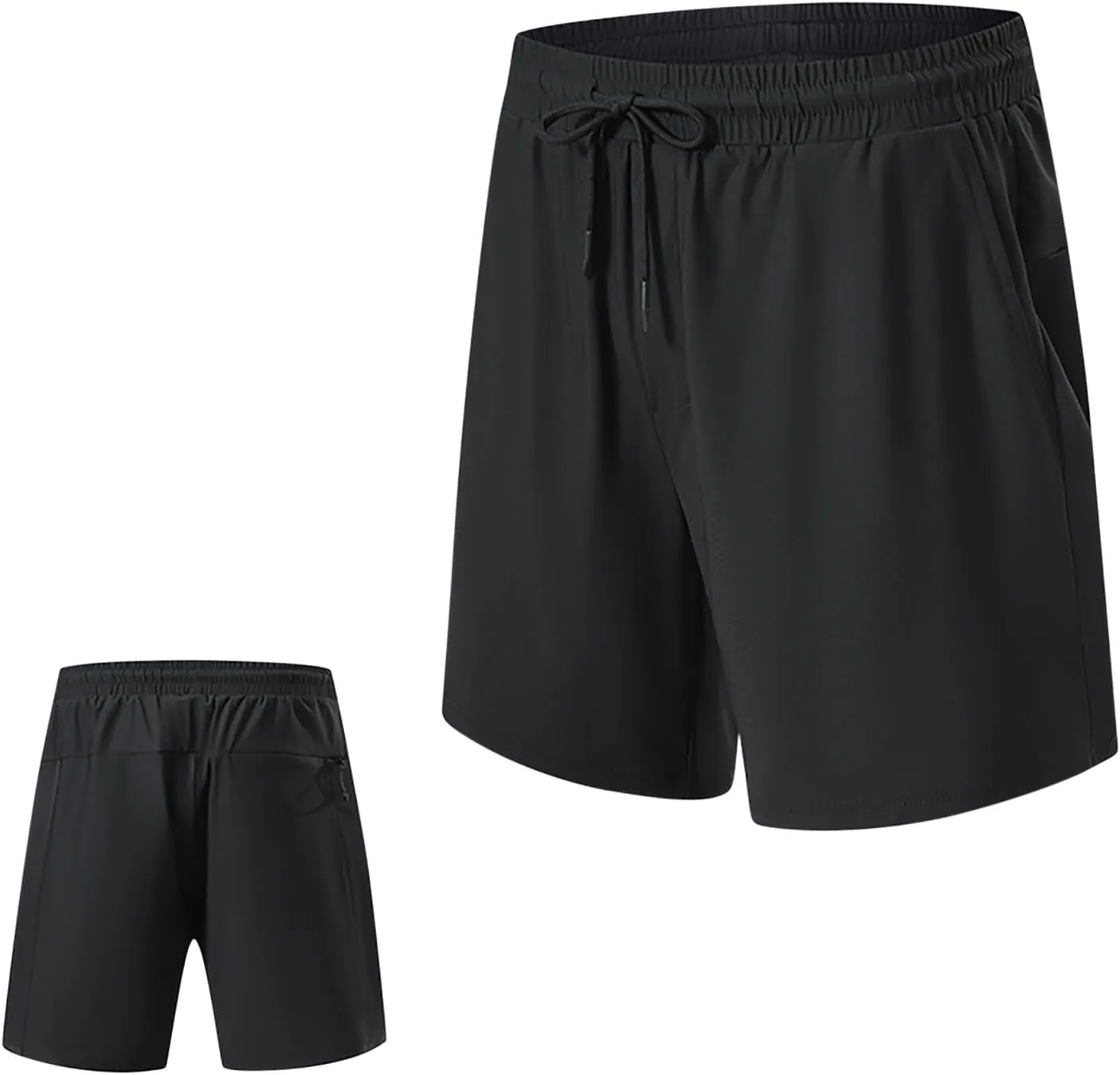 Gym Basketball Mens Shorts - Quick Dry Black Workout Athletic Shorts with Pockets for Casual Running Men's Swim Trunks Shorts