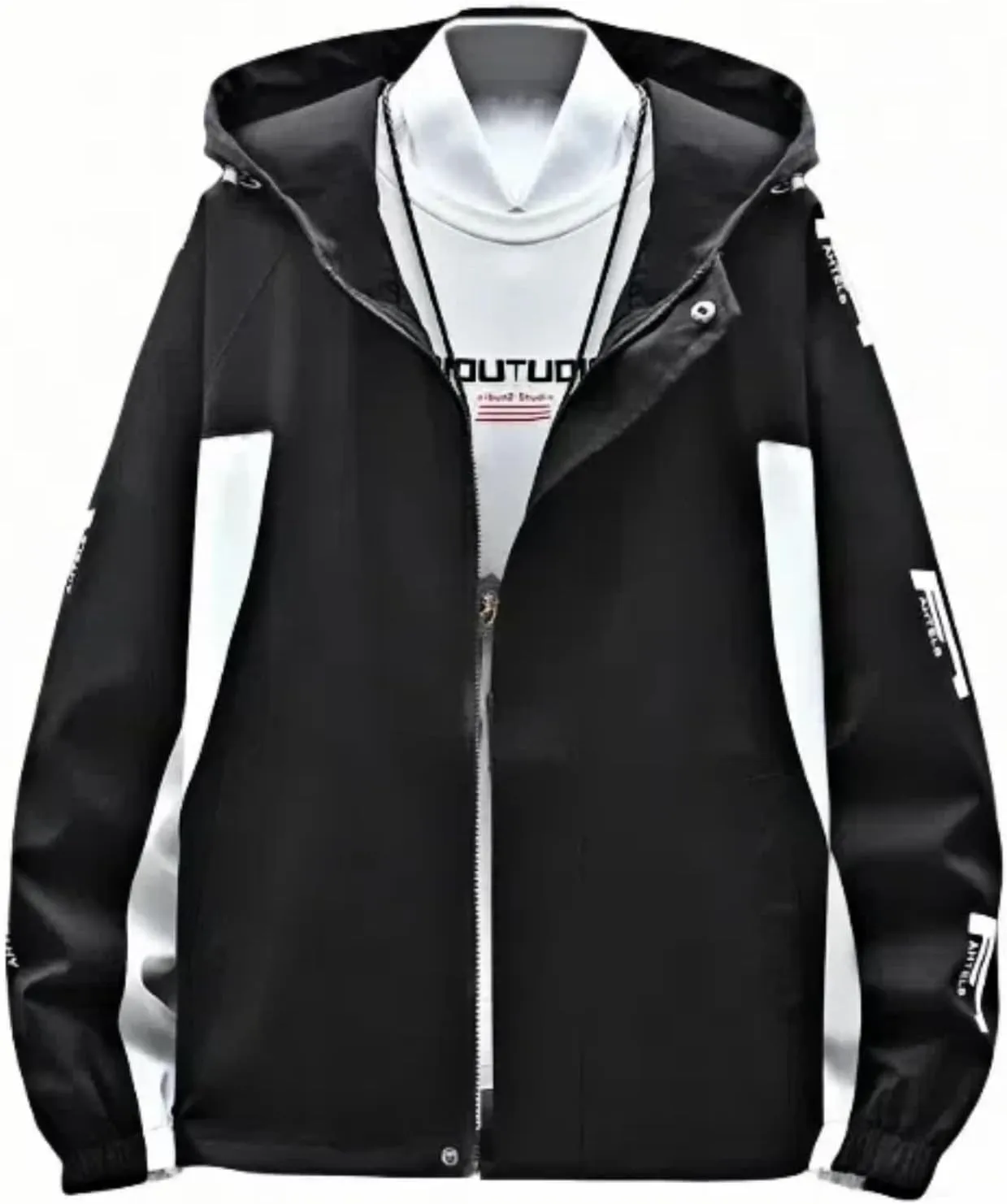 Lightweight Men's Jacket with Hood for Outdoor, Travel, Hiking, Windbreaker, Versatile, Stylish Design