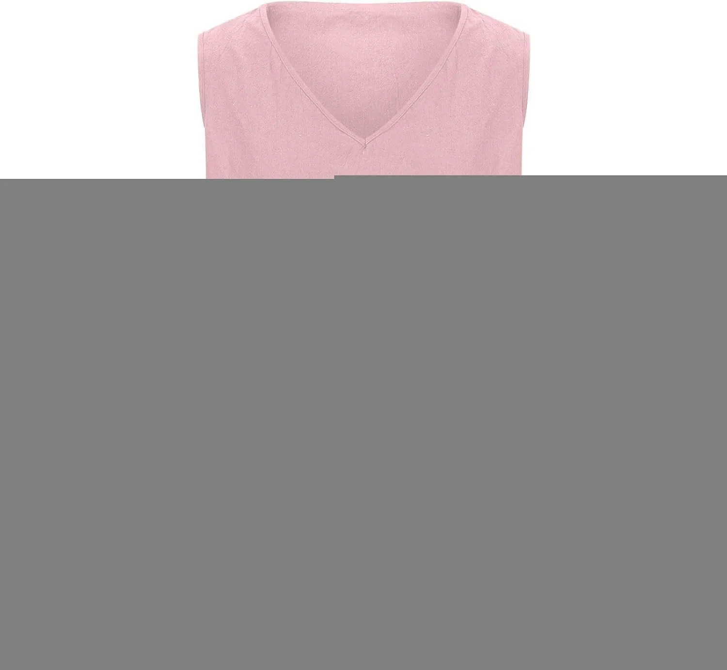 Linen Tank Tops for Women Summer Casual V Neck Sleeveless T-Shirts Basic Lightweight Breathable Pullover Tee Shirts
