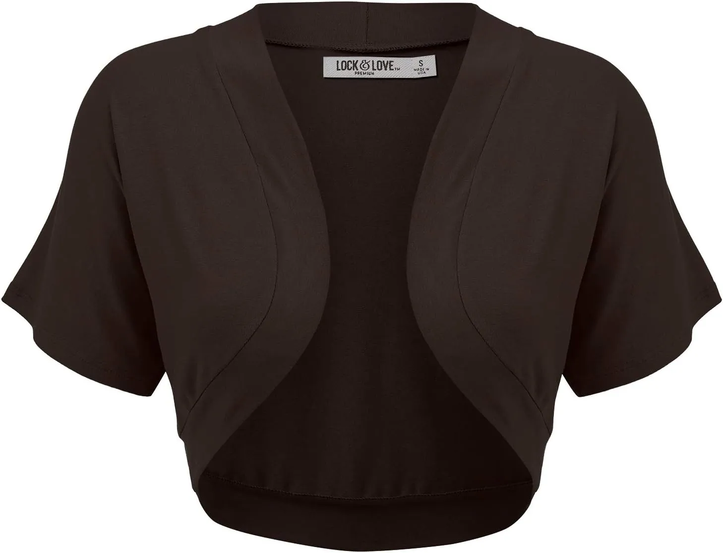 Lock and Love Women's Versatile Open Front Lightweight Short Sleeve Bolero Shrug