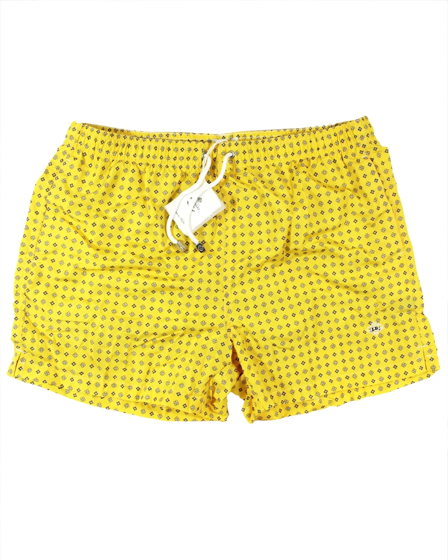 Luigi Borrelli Swim Shorts Yellow Pattern XXL - Men Swimwear Made In Italy