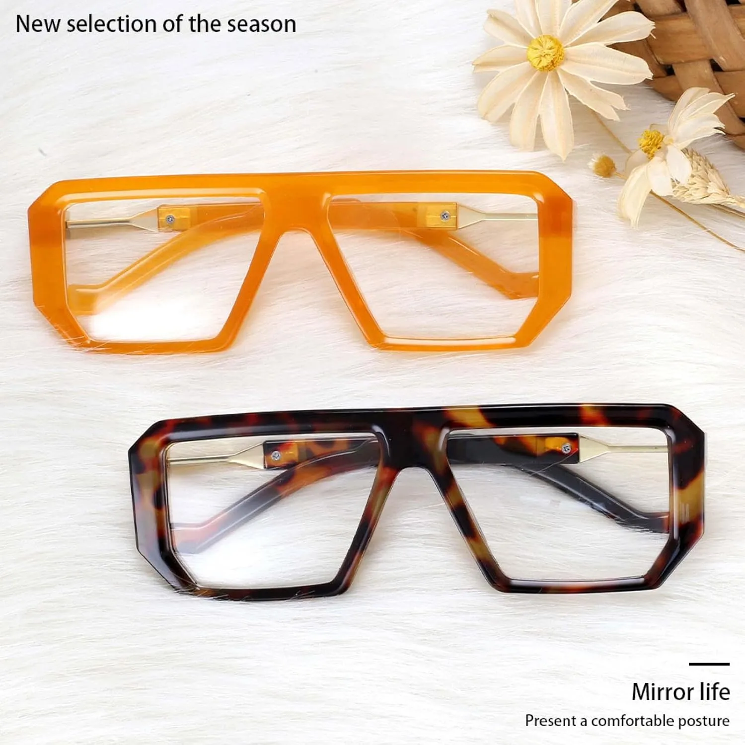 Luxury Men's Women's Rectangular Frame Personality Irregular