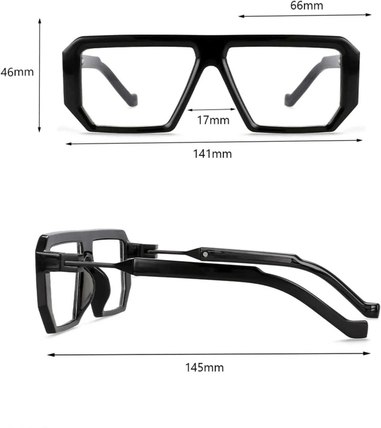 Luxury Men's Women's Rectangular Frame Personality Irregular