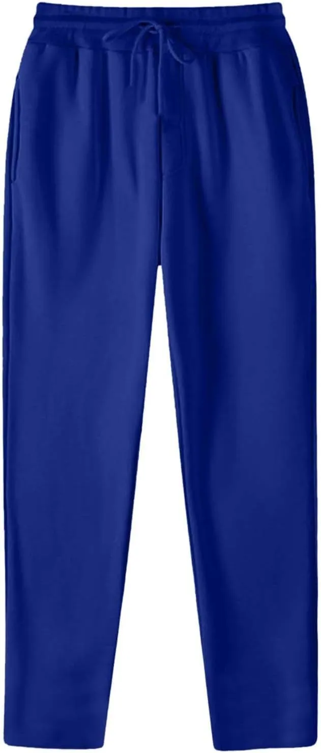 Mens Cotton Casual Sweatpants Yoga Athletic Lounge Trousers Elastic Jogger Design Straight Legs with Pockets for Running Wear