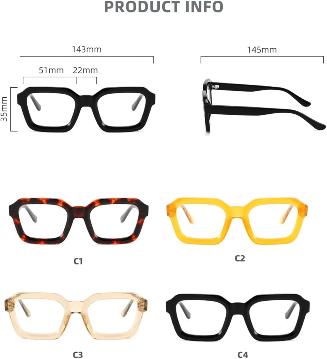 Men's Luxury Glasses for Women Acetate Frame