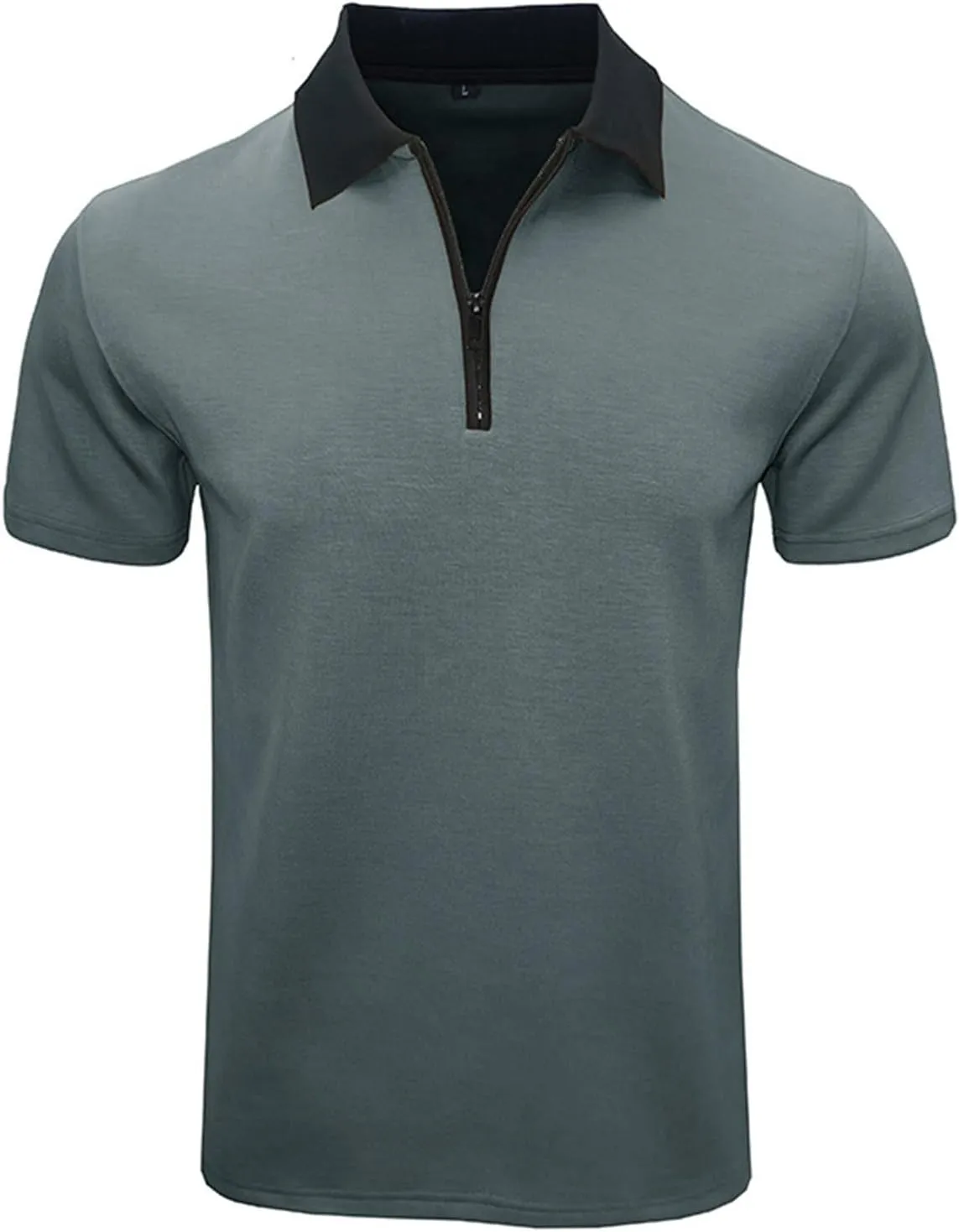 Men's Zipper Henley T Shirt Short Sleeve Solid Color Casual Summer Tee Golf Work Gym Beach Vacation Stylish Versatile Top