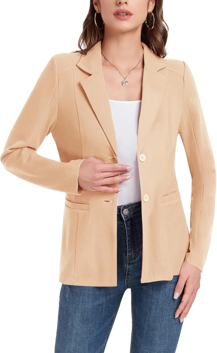 MINTLIMIT Womens Casual Blazers Dressy Lapel Collar 2025 Open Front Work Office Long Sleeve Suit Jackets Blazer