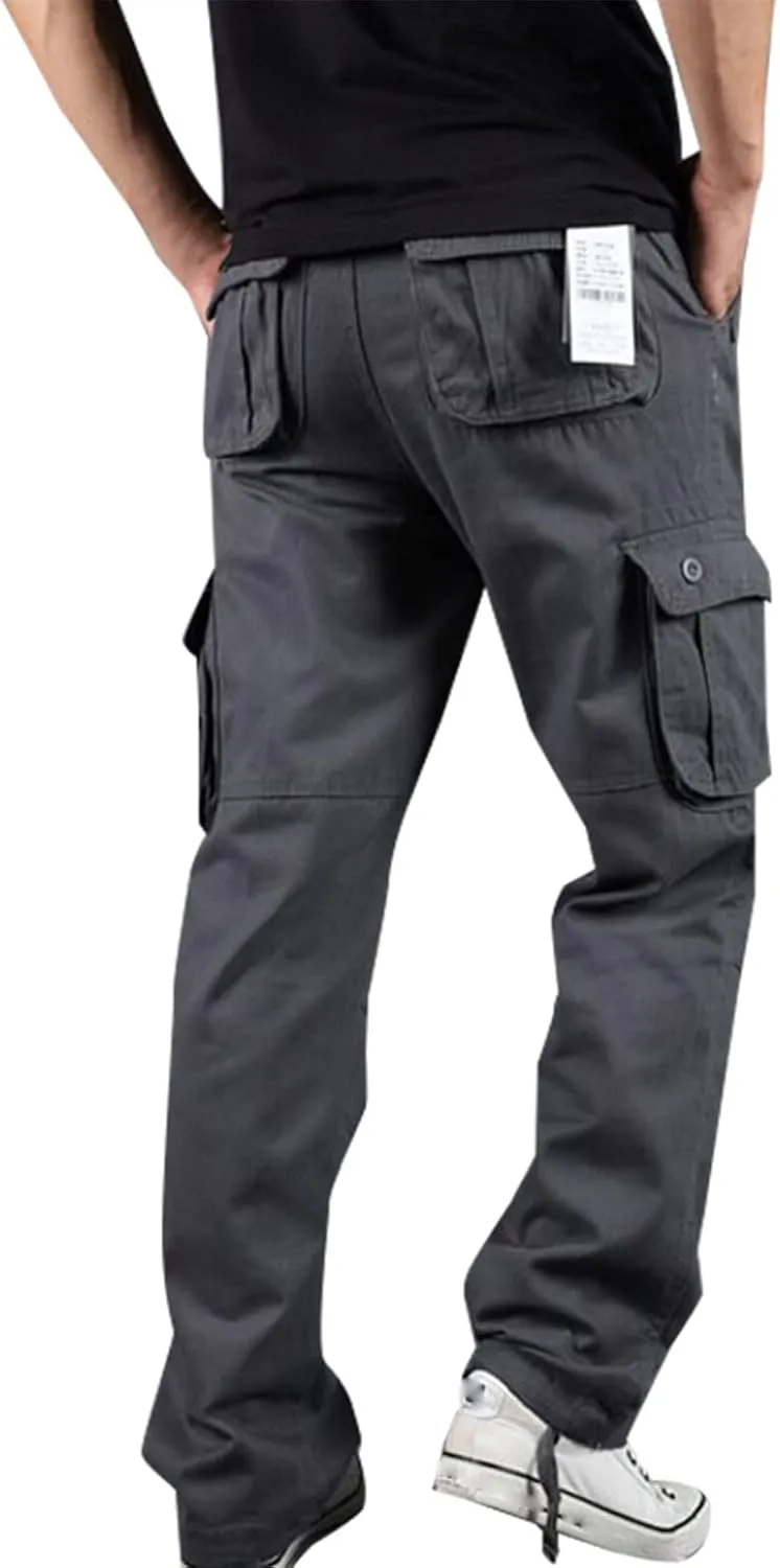 Muscularfit Mens Cargo Pants Relaxed Fit Cotton Outdoor Jogger Athletic Pants Loose Trousers Causal Straight Sweatpants 2023