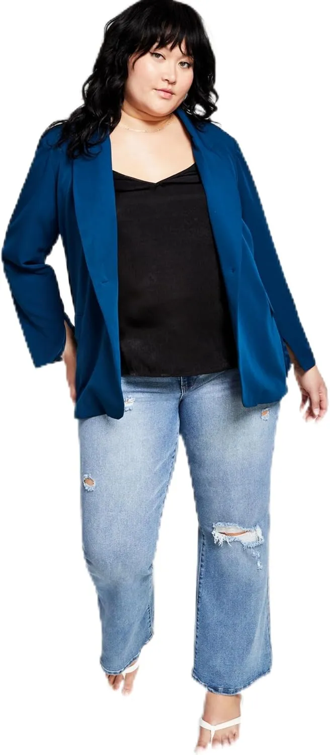 Now This Trendy Plus Size Oversized Boyfriend Blazer