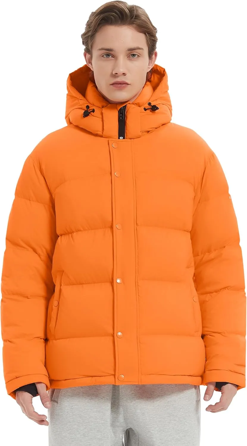 Orolay Men's Puffer Down Jacket with Detachable Hood Versatile Quilted Thicken Winter Jacket