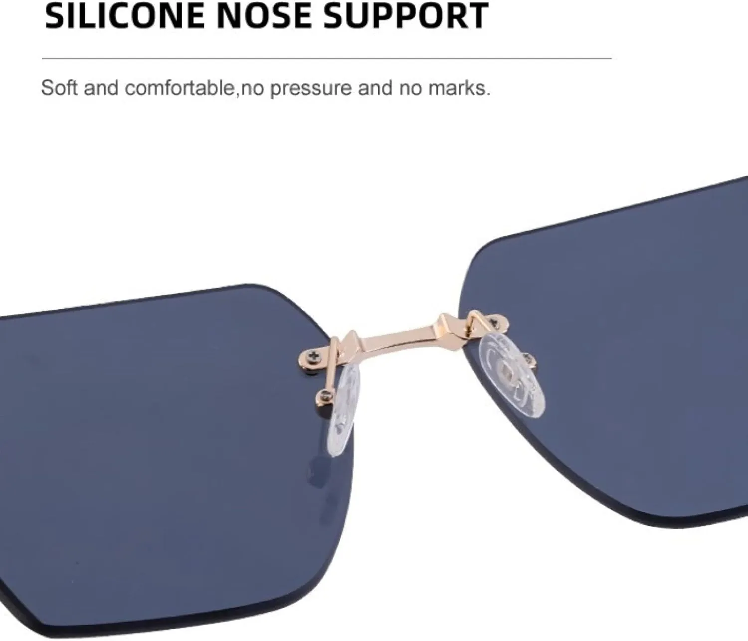 Oversized Rimless Women for Sunglasses Luxury Big Frame