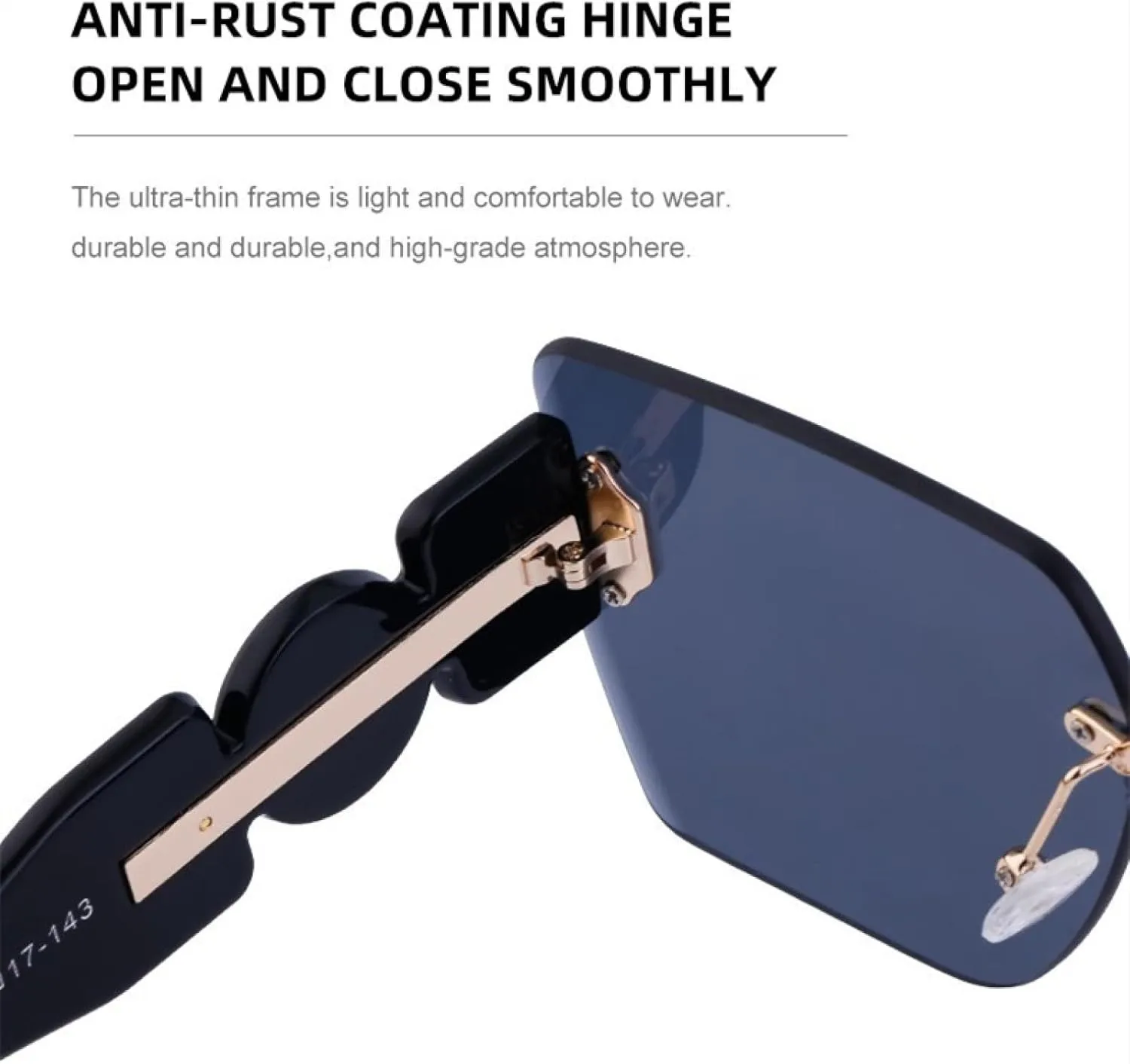 Oversized Rimless Women for Sunglasses Luxury Big Frame
