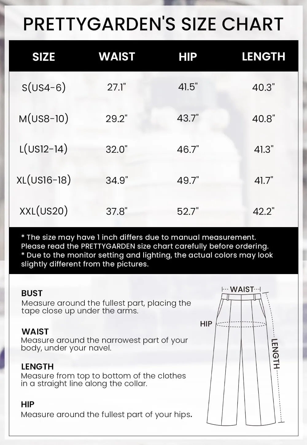 PRETTYGARDEN Women's Summer Work Pants Elastic High Waisted Straight Leg Business Casual Dressy Trousers Slacks with Pockets