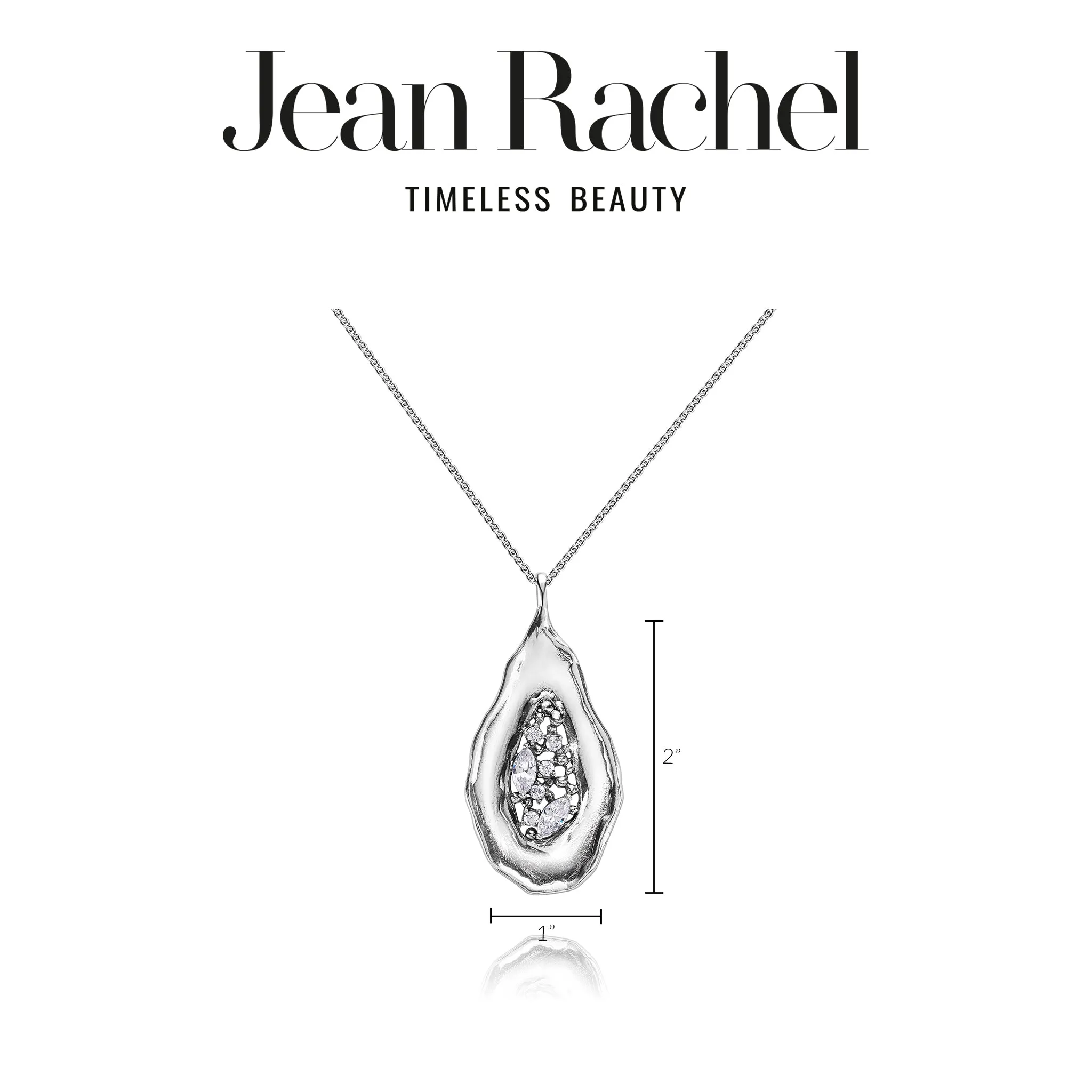 Sterling Silver CZ Shield Necklace