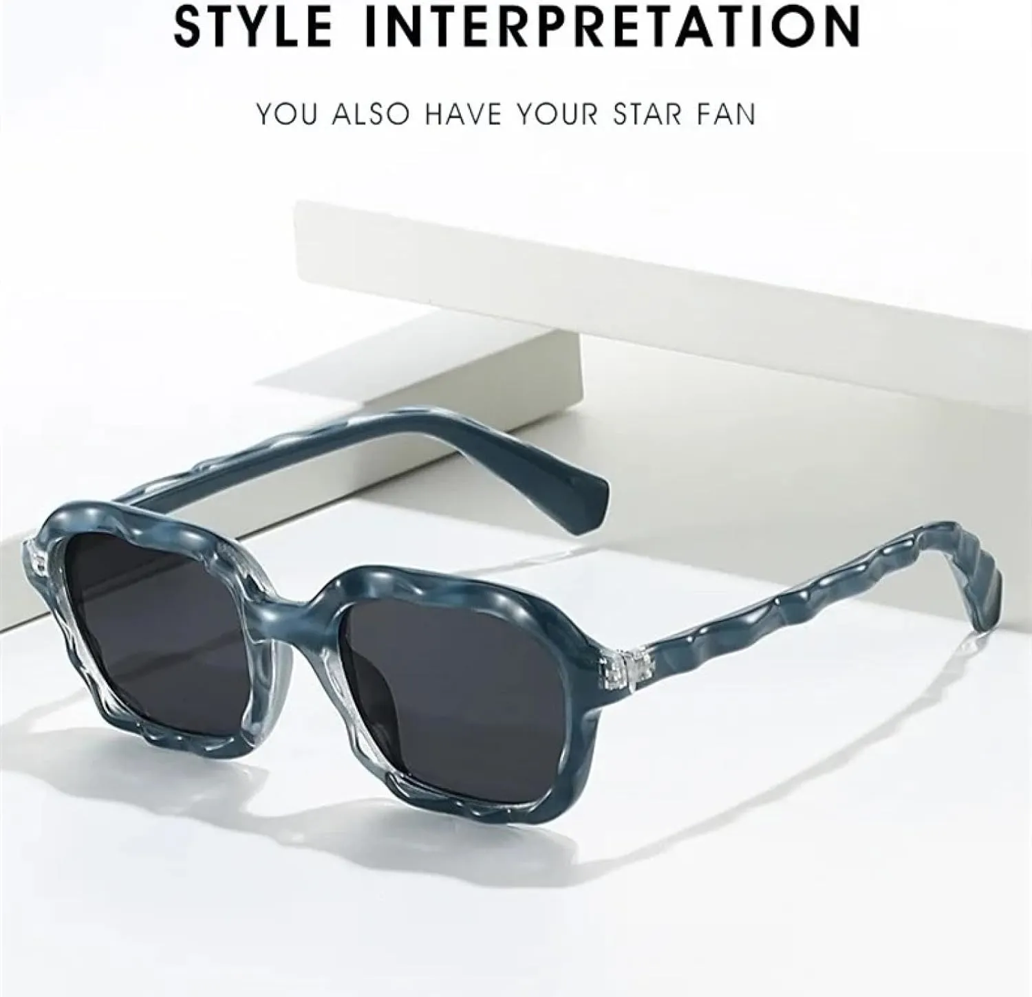 Sunglasses for Women Wave Frame Vintage Luxury Uv400