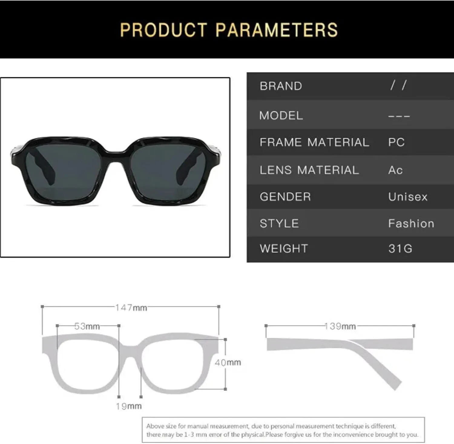 Sunglasses for Women Wave Frame Vintage Luxury Uv400