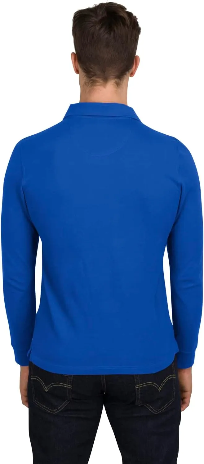 Three Sixty Six Men’s Untucked Casual Long Sleeve Polo - Collared Untuck Shirt with Two Button Placket and Stretch Fabric