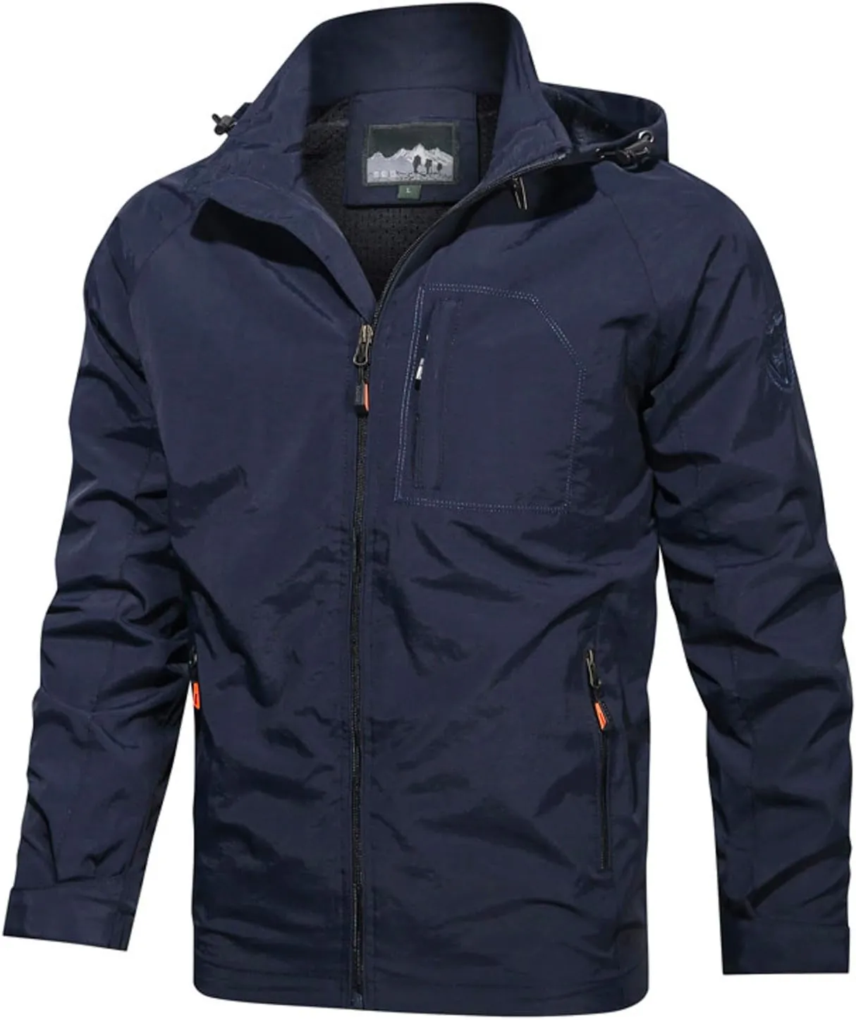 Versatile Waterproof Softshell Jackets Men’s Windproof Lightweight Fleece Lined Outdoor Hiking Raincoat with Hood