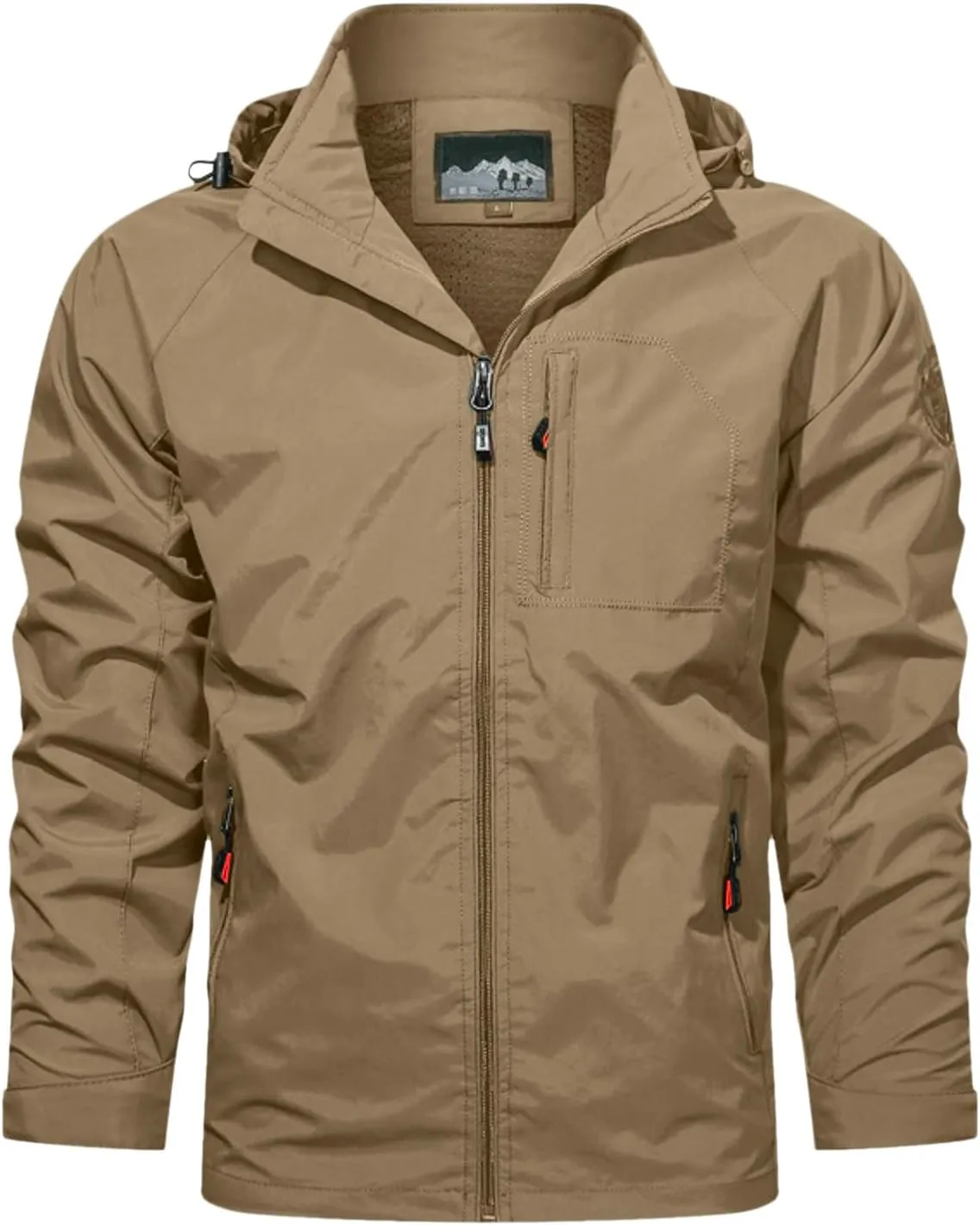 Versatile Waterproof Softshell Jackets Men’s Windproof Lightweight Fleece Lined Outdoor Hiking Raincoat with Hood
