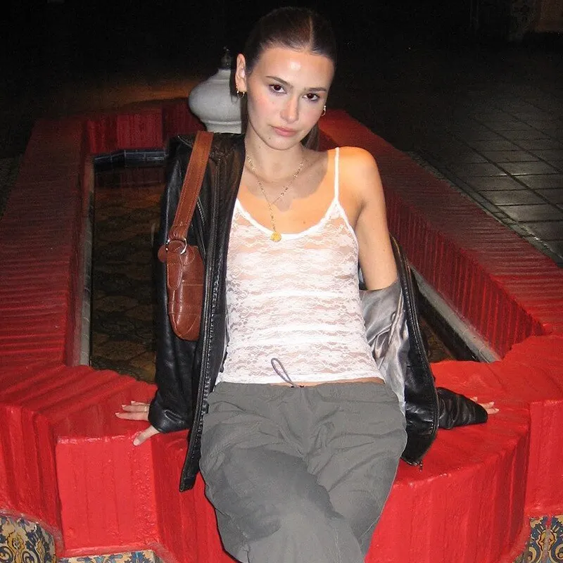 White Lace Stylish Sheer Tank Top