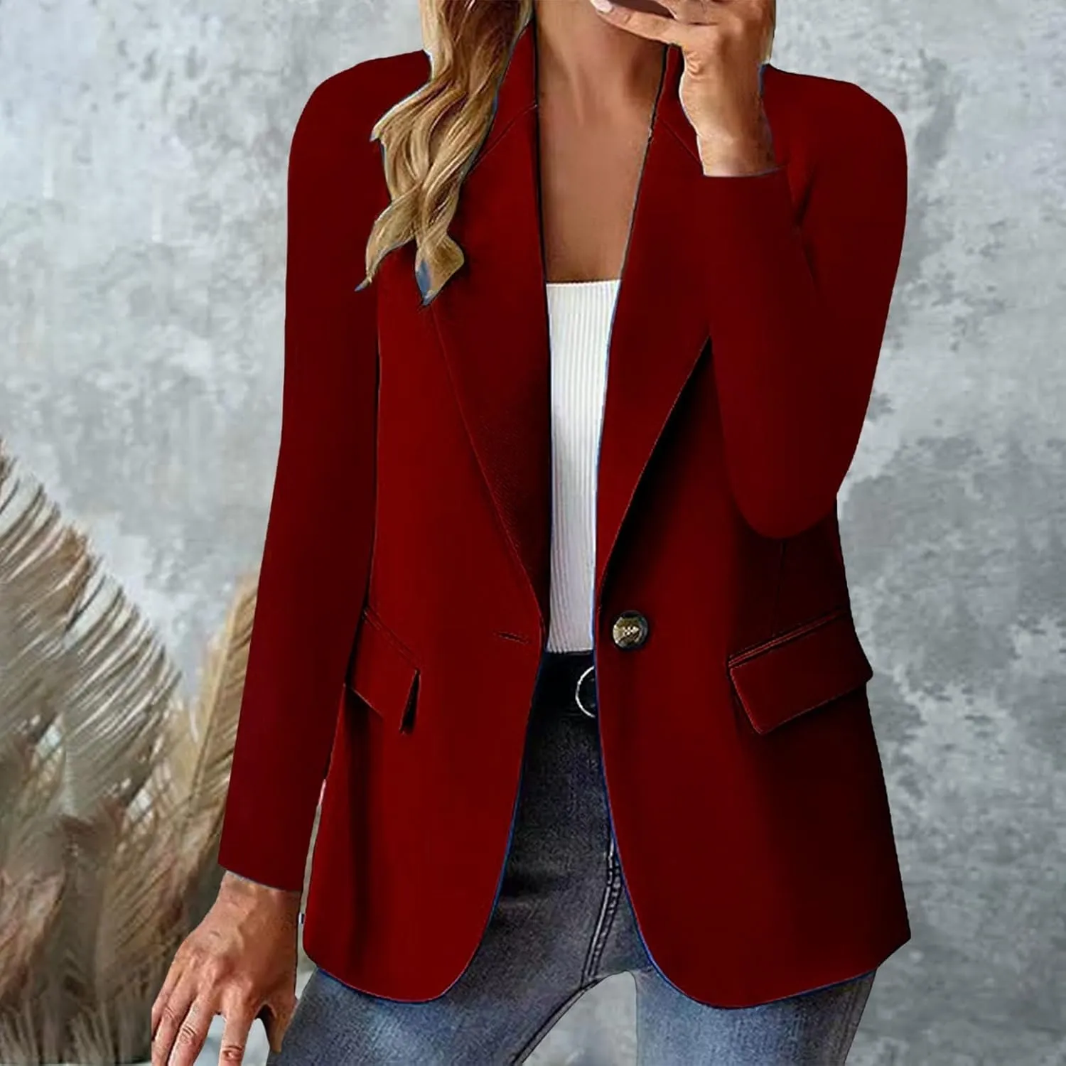 Women Business Blazer Loose Lightweigth Open Front Summer Jackets Long Sleeve Workfice Jacket Blazer Outfits