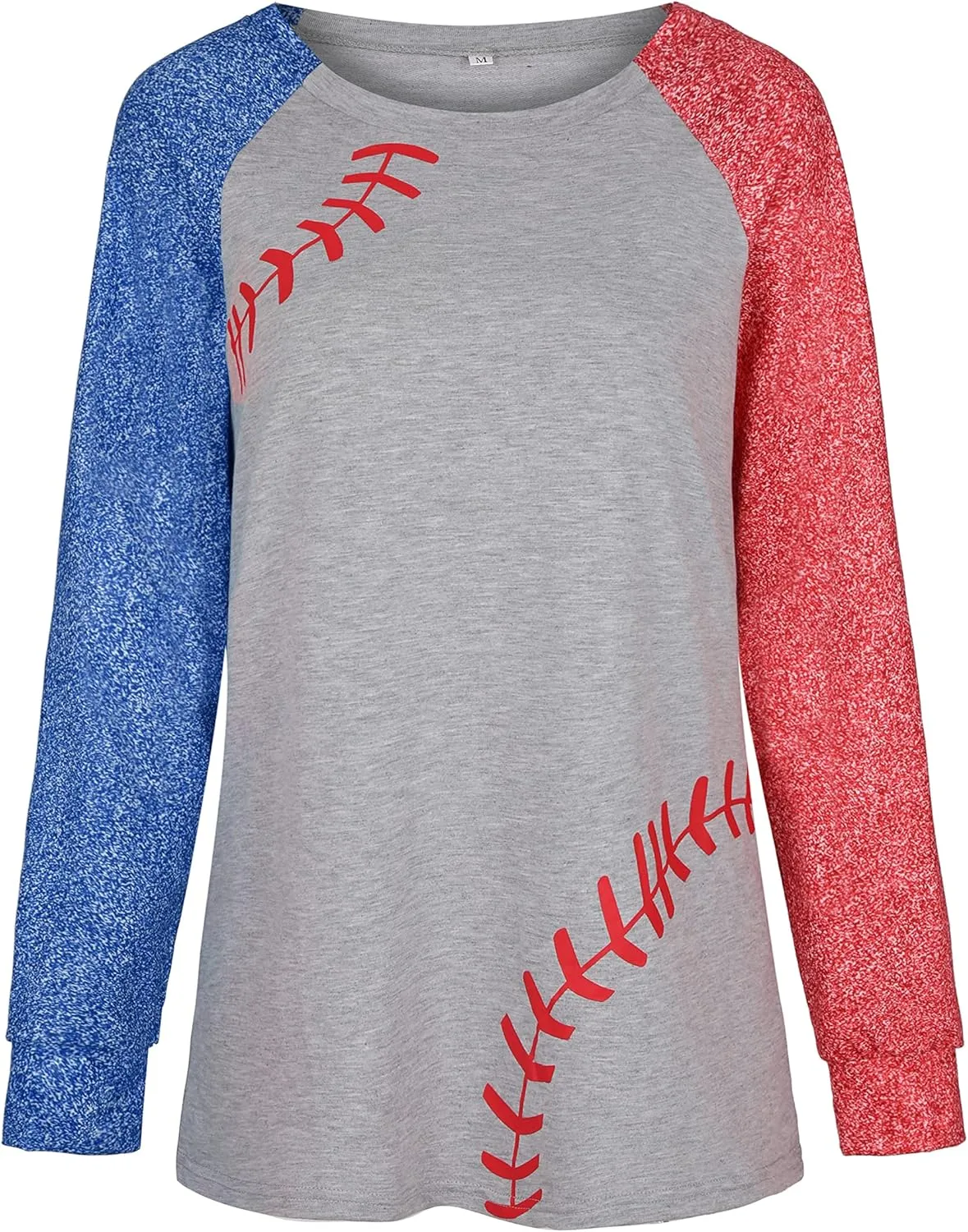 Womens Long Sleeve Shirt Baseball Shirt Mom Shirt American Flag Shirt Star Sweatshirt